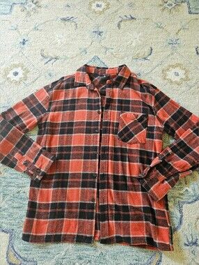 Junk Food Clothing Mens Button Down Flannel Shirt M